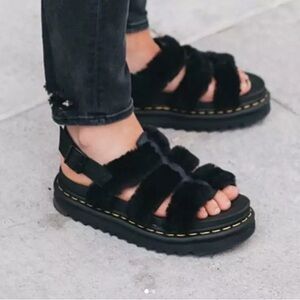 Fuzzy doc marten sandals